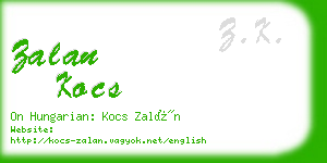 zalan kocs business card